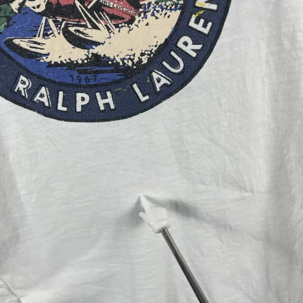 Polo Ralph Lauren Men's White Lake Placid NY Shirt Small -Flaws